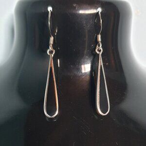 1.5’’ Genuine Black Onyx 925 Sterling Silver Dangle Earrings